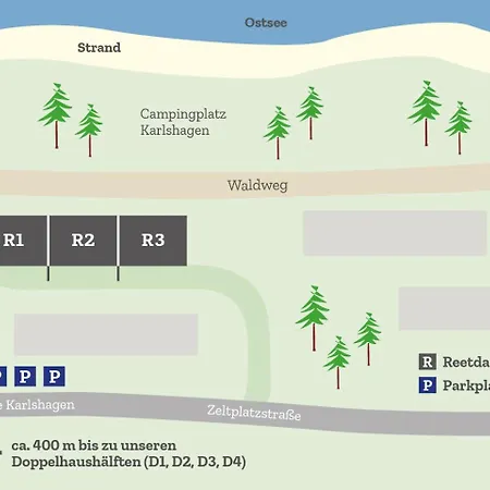 Hébergement de vacances Inselglueck Unter Reet 100 M Zum - Haus 3